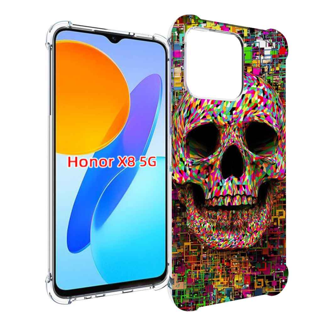 

Чехол MyPads череп красочные цвета для Honor X8 5G, Прозрачный, Tocco