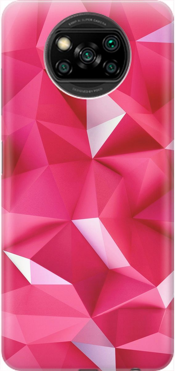 

Чехол на Xiaomi Poco X3 "Малиновые ромбы", Красный;розовый, 2040