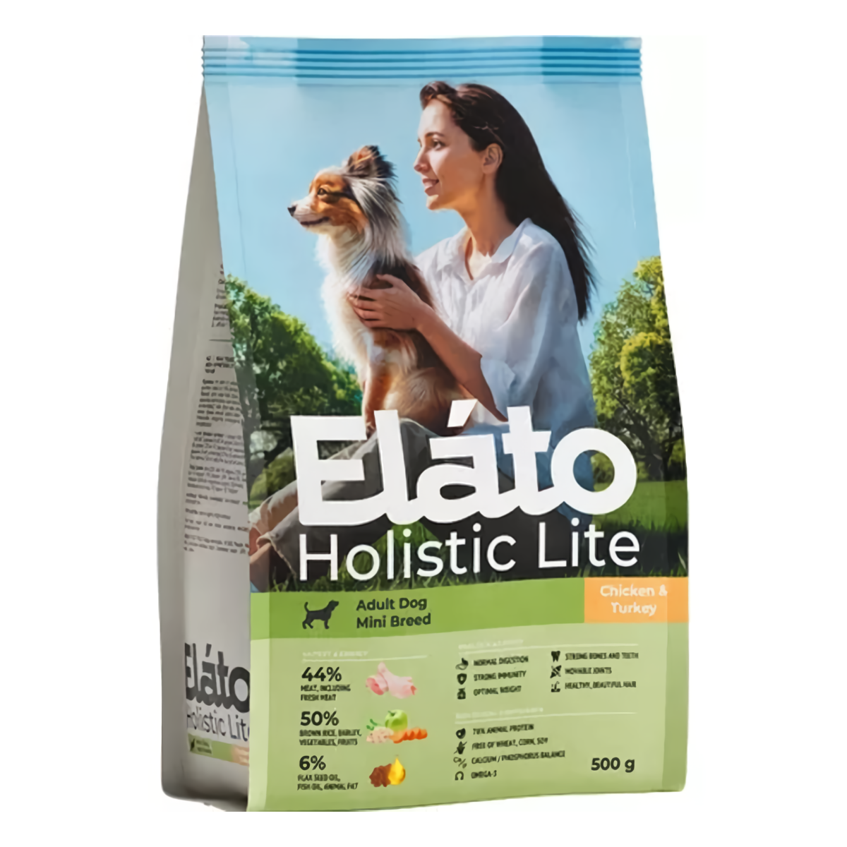 Сухой корм для собак Elato Holistic Lite, для взрослых, с курицей и индейкой, 500 г