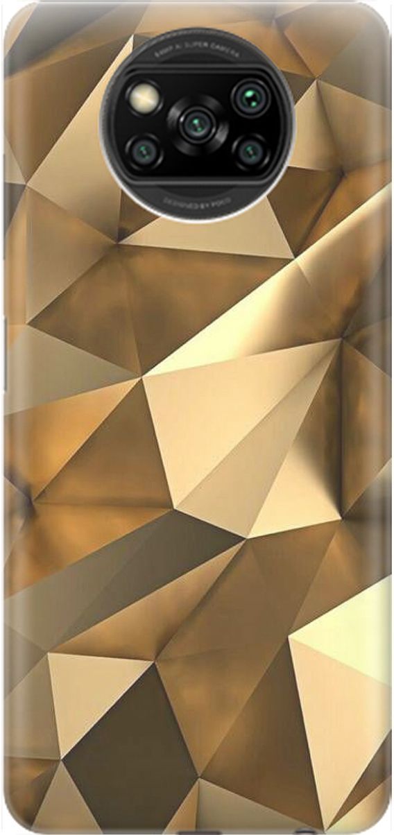 

Чехол на Xiaomi Poco X3 "Бронзовые грани", Коричневый, 1604