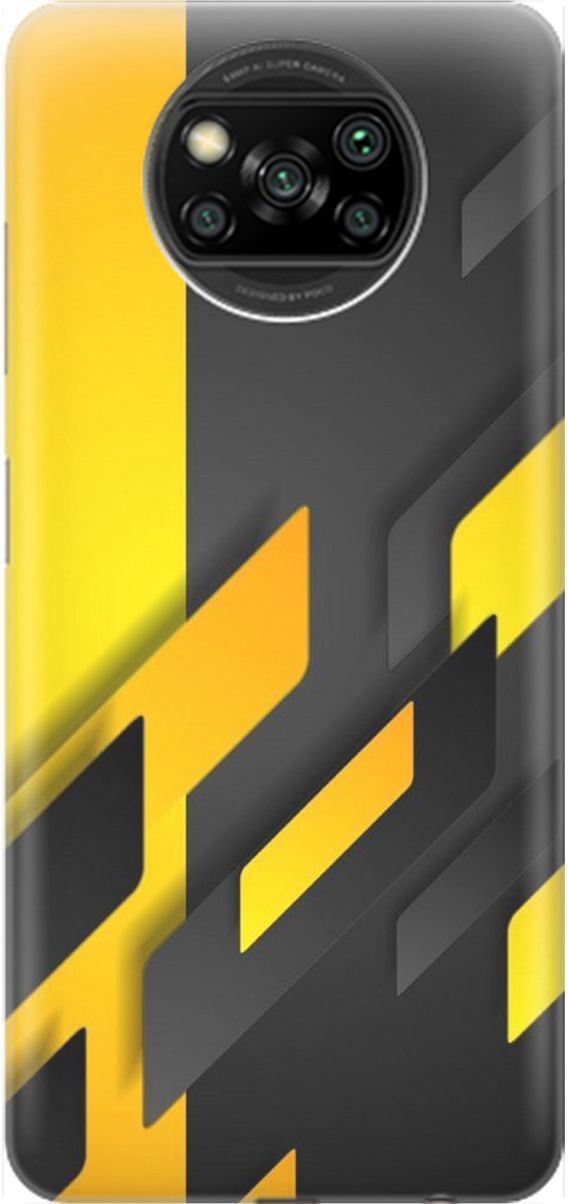 

Чехол на Xiaomi Poco X3 "Черно-желтая абстракция", Желтый;черный, 1604