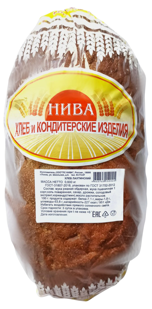 

Хлеб серый Русская Нива Лахтинский 600 г, Лахтинский