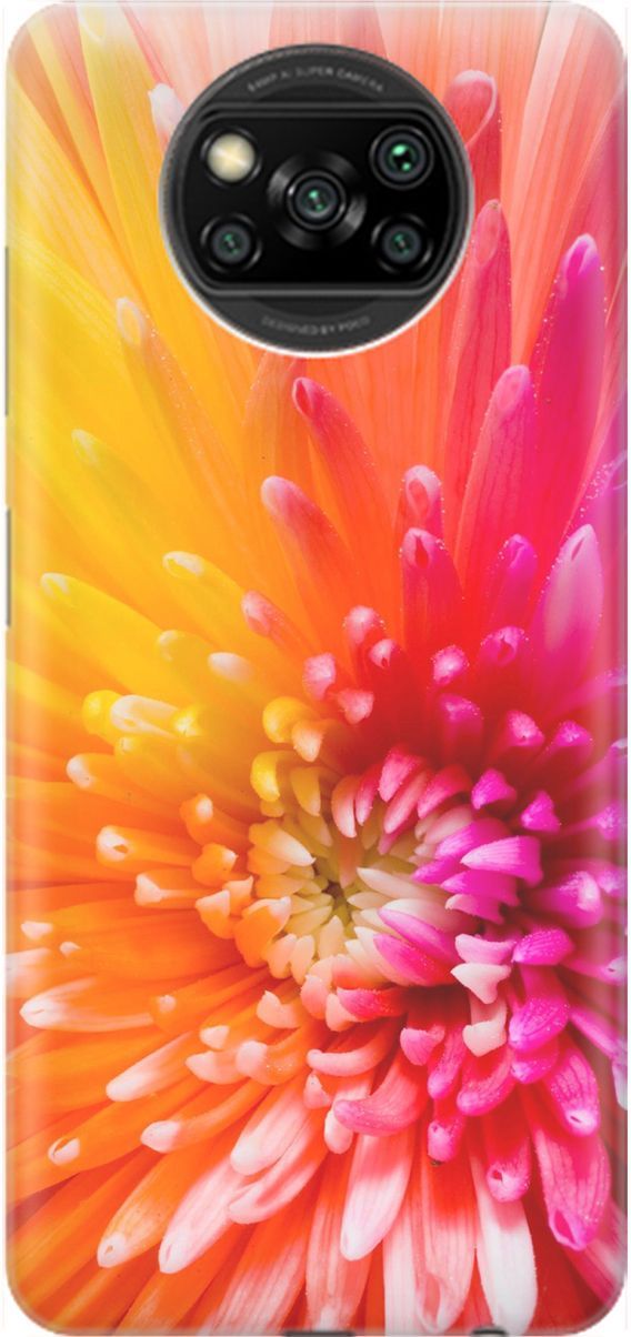 

Чехол на Xiaomi Poco X3 "Розовая хризантема", Оранжевый;розовый, 1604