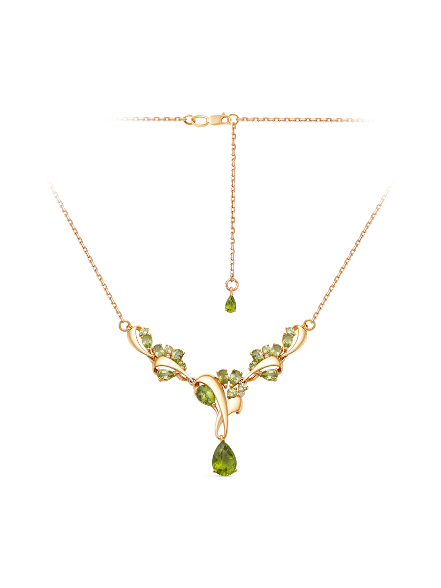 

Колье из серебра с хризолитом р.45-50 SamoroDki Jewelry 5-04-278-22з, 5-04-278-22з