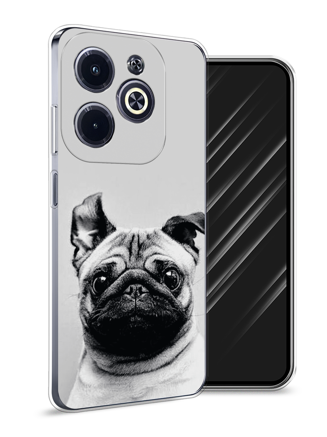 

Чехол Awog на Infinix Hot 40i "Ушастый мопс", Серый, 3105450-1