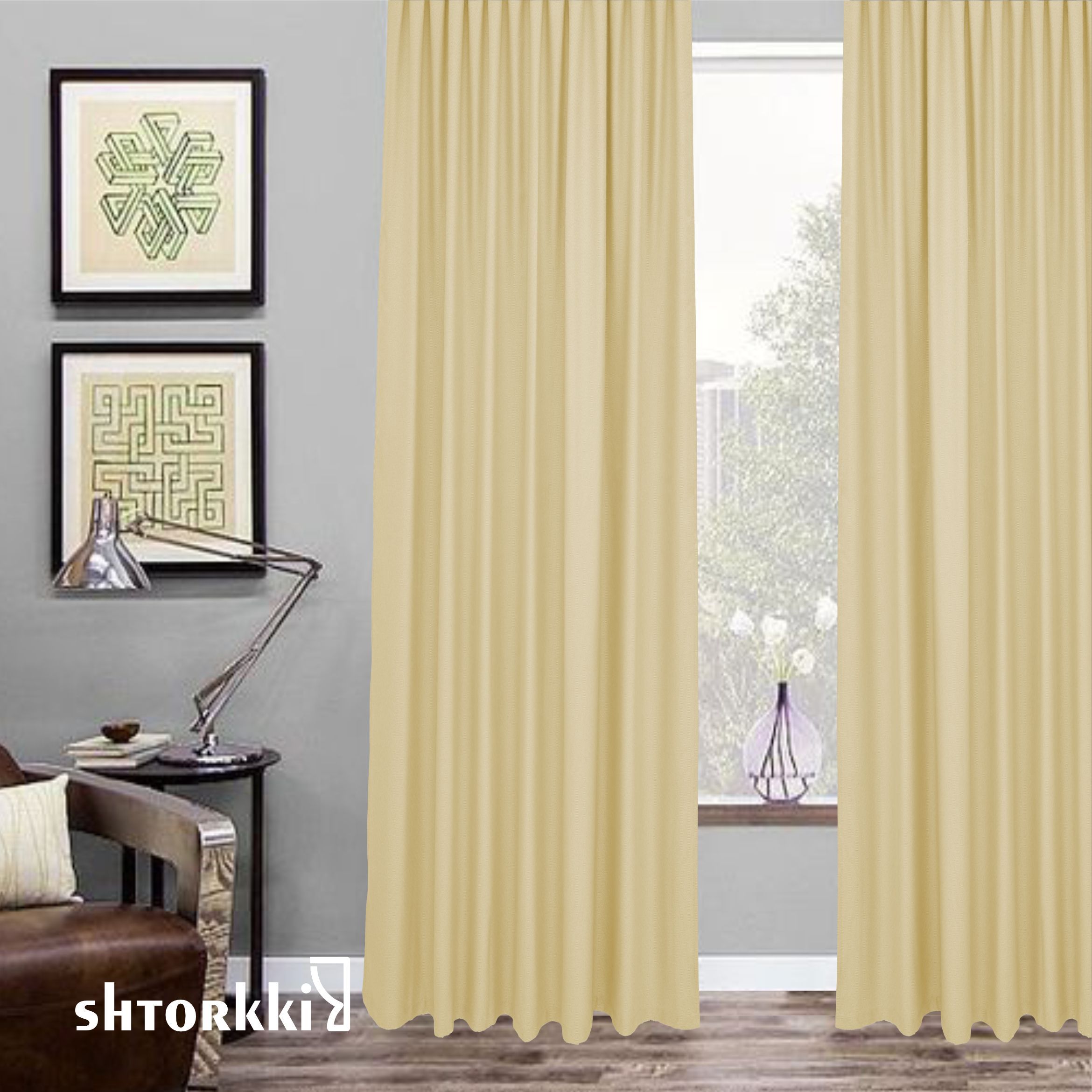 

Шторы shtorkki Sand 150х345 см интерьерные рогожка, IR-52