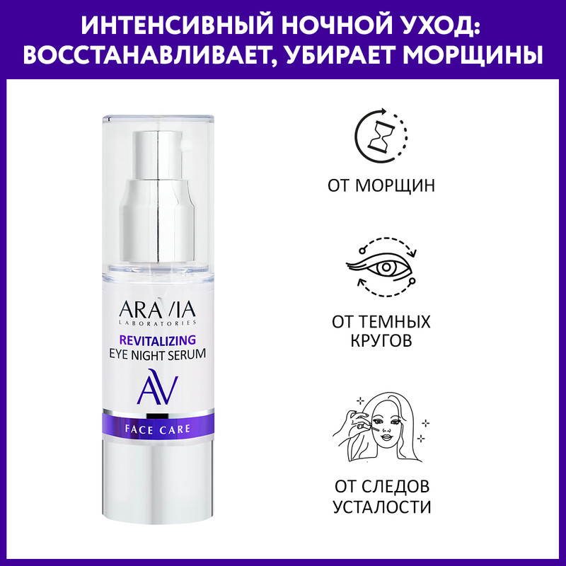 Сыворотка-концентрат для век ARAVIA LABORATORIES Revitalizing Eye Night Serum ночная 30 мл 1746₽