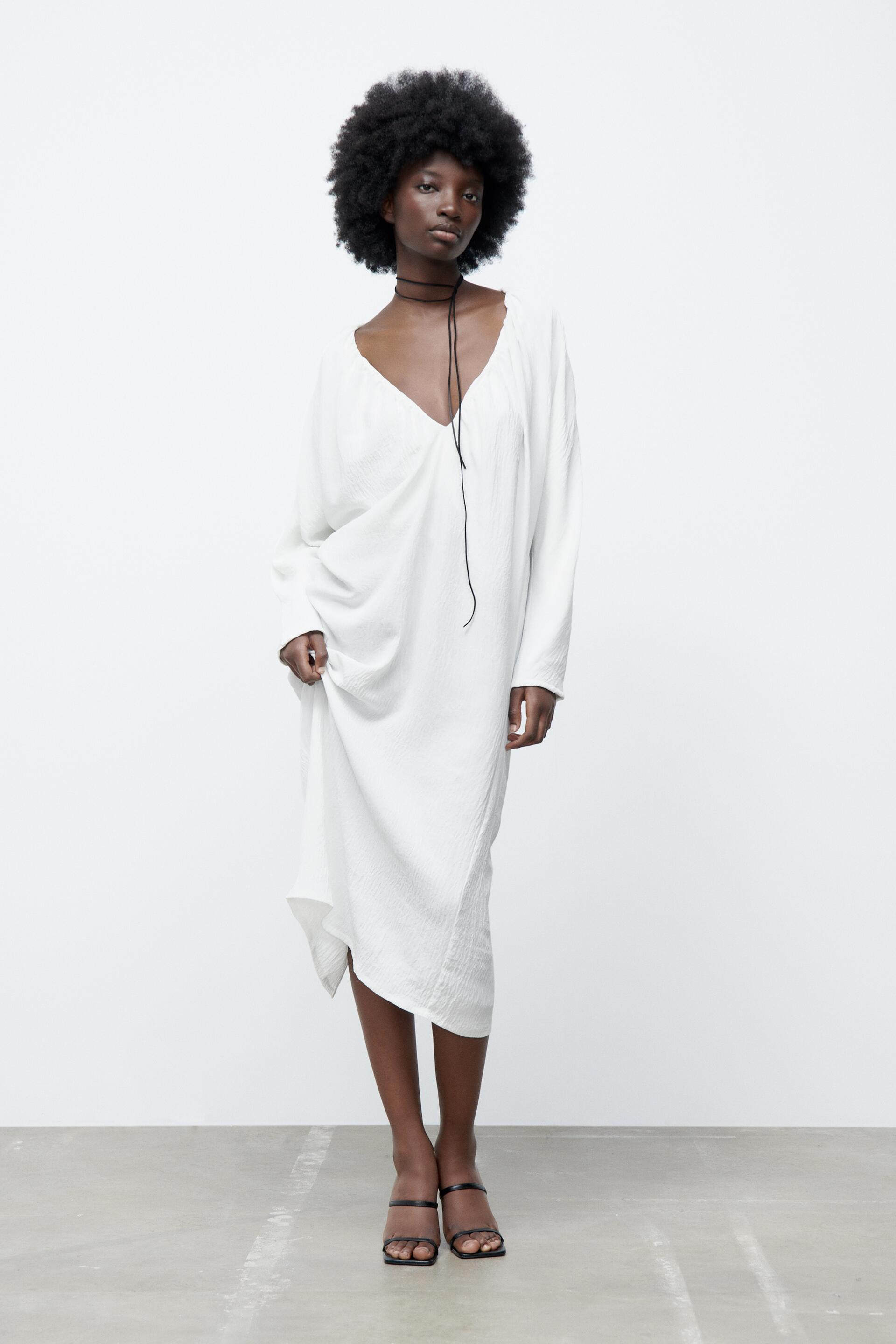

Платье женское ZARA 01165453 белое L (доставка из-за рубежа), 01165453