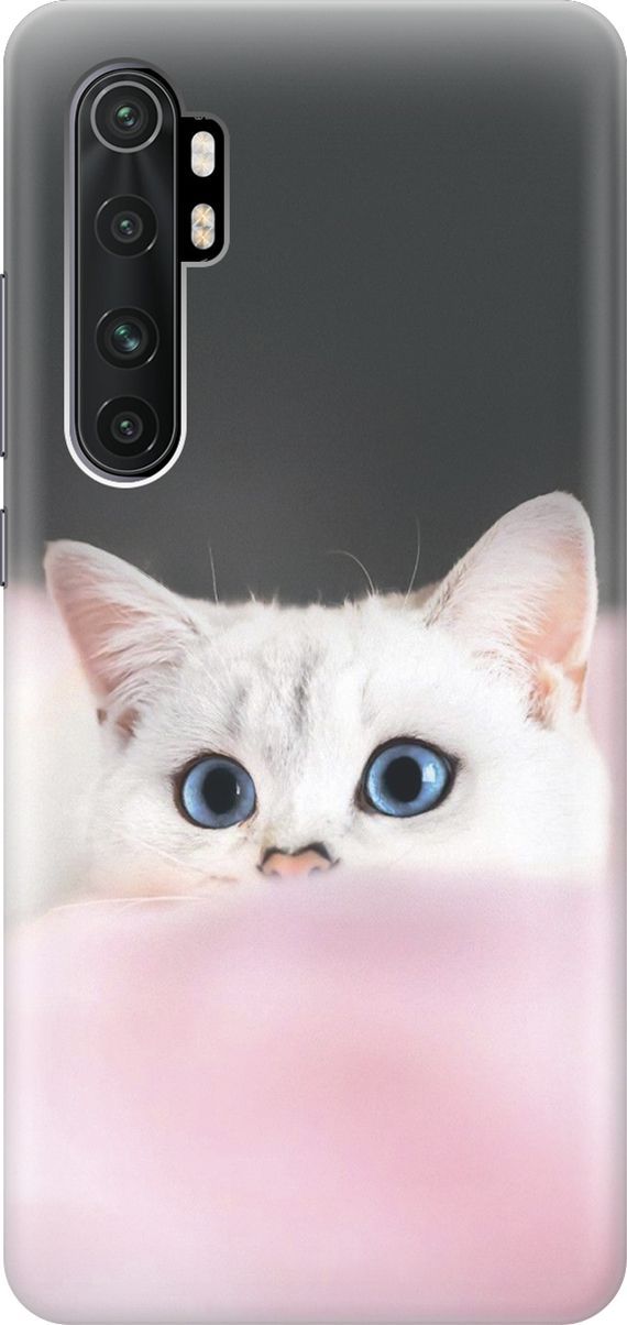 

Чехол на Xiaomi Mi Note 10 Lite "Кот на розовом пледе", Белый;розовый, 2362