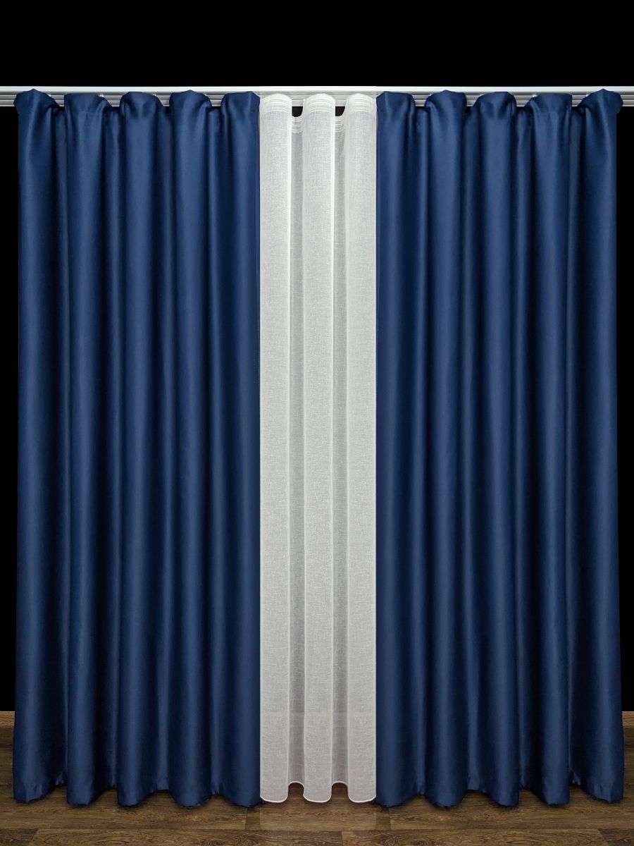 

Штора A&H блэкаут 150x250 см 1 шт на шторной ленте, BLACK-1