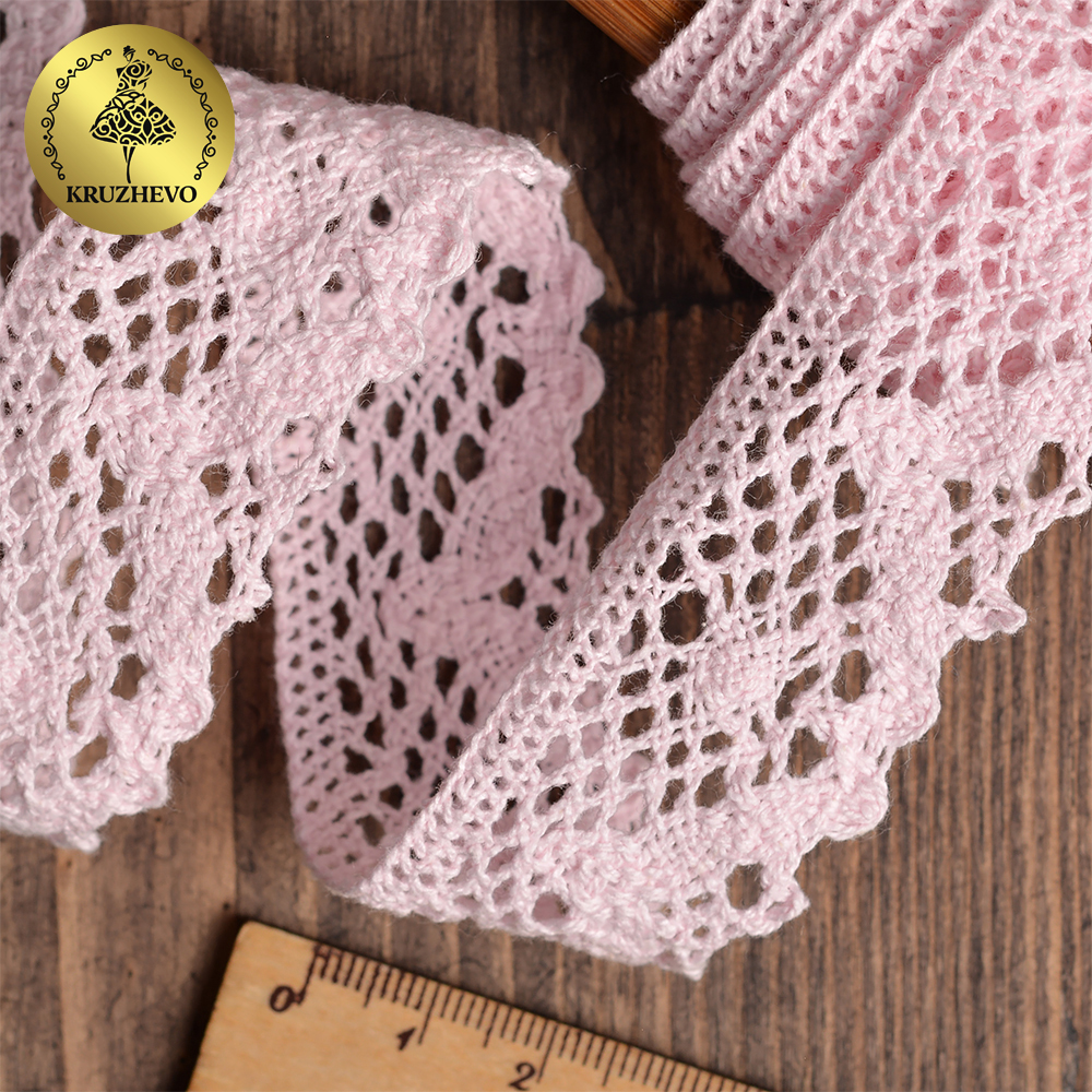 

Тесьма вязаная KRUZHEVO 30мм цв.20 бл.розовый уп.2,5 м, koll68