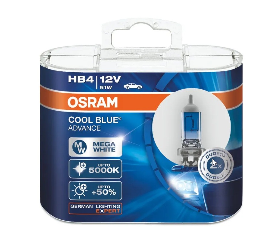 

Лампа автомобильная OSRAM 69006CBA HB4 12v +50% COOL BLUE 5000K, COOL BLUE