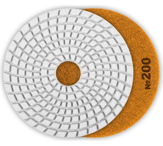 Алмазный гибкий шлифовальный круг для мокрого шлифования ЗУБР 125мм №200