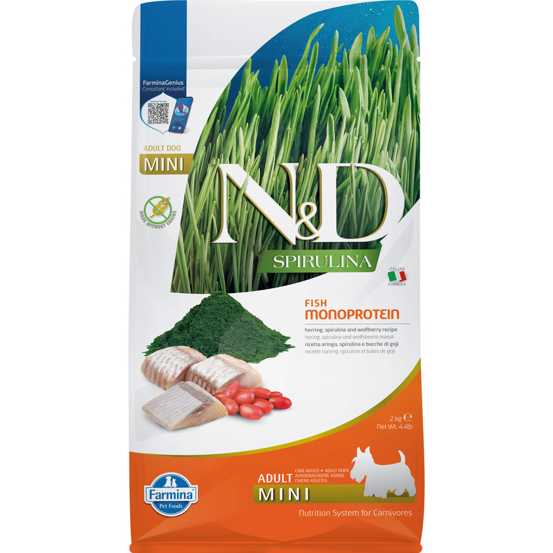 

Сухой корм для собак Farmina N&D Spirulina, спирулина, сельдь и ягоды годжи, 2 кг
