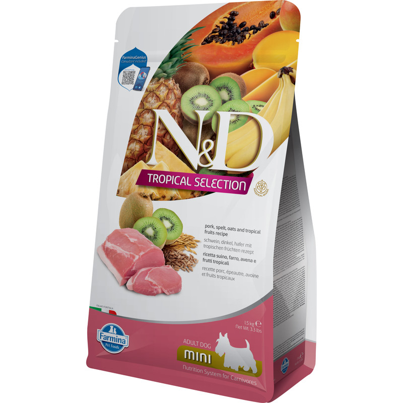 

Сухой корм для собак Farmina N&D Tropical Selection, для малых пород, свинина, 1,5 кг