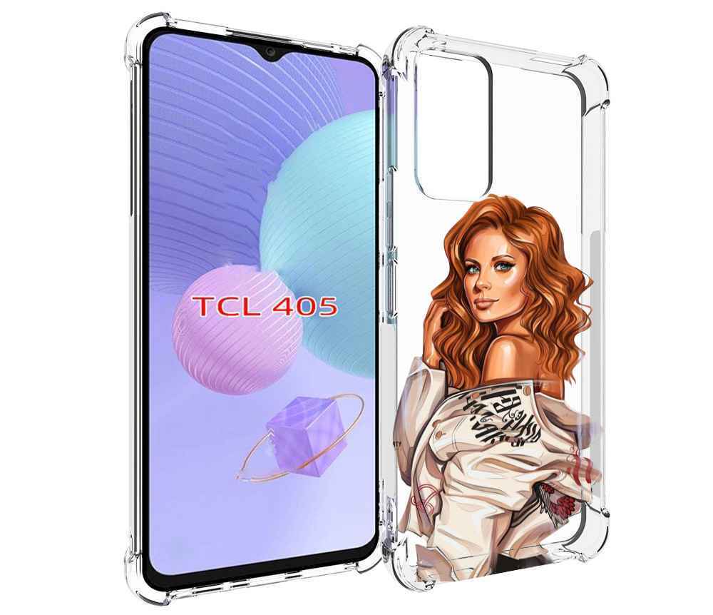 Чехол MyPads Бежевая-куртка женский для TCL 405