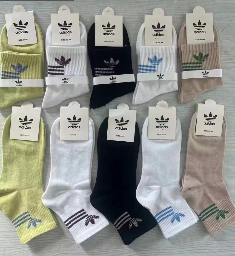 Комплект носков женских Adidas спортивные разноцветных 36-41, 10 пар