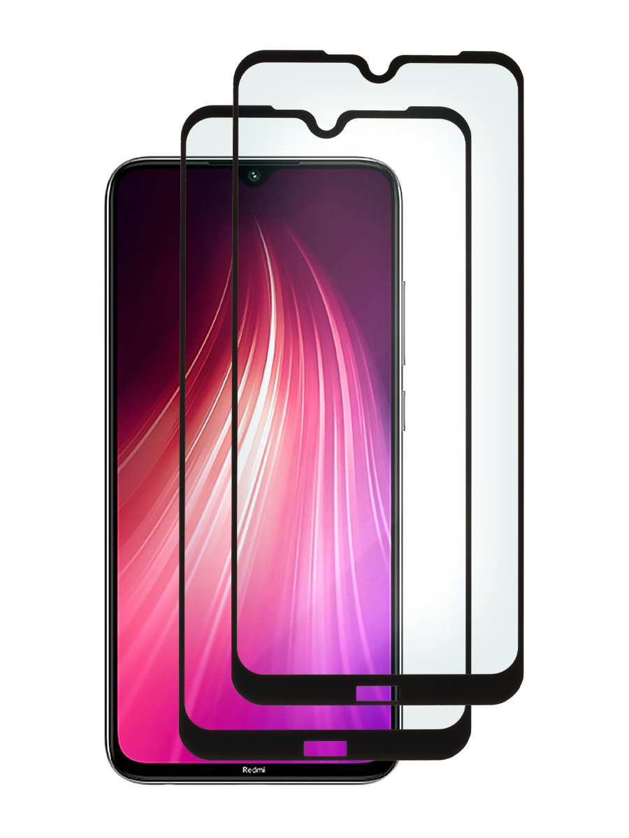

Защитное стекло 2шт для Xiaomi Redmi Note 8T 6.3" с рамкой черной, Xiaomi Redmi Note 8T