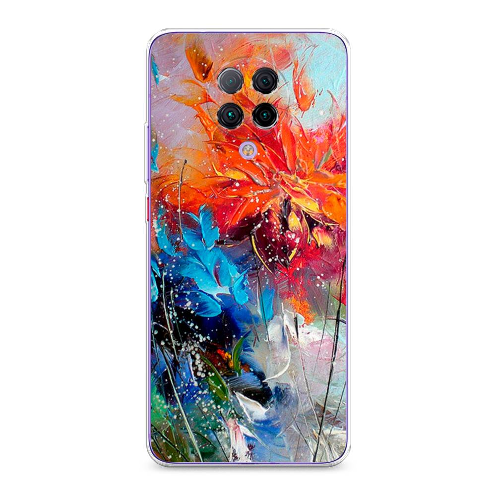 

Чехол на Xiaomi Poco F2 Pro/Redmi K30 Pro "Абстрактные цветы", Оранжевый;синий, 37050-4