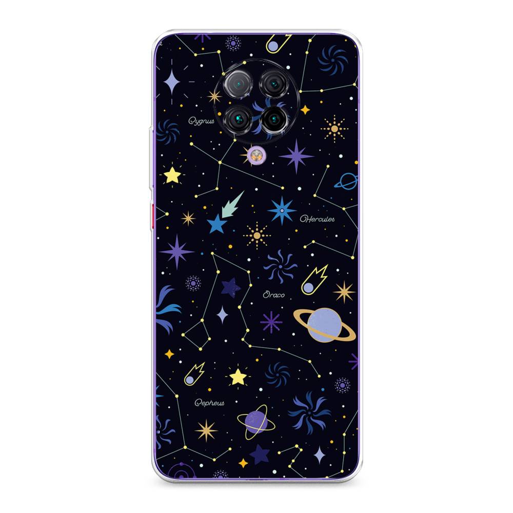

Чехол на Xiaomi Poco F2 Pro/Redmi K30 Pro "Цветной космос", Желтый, 37050-2
