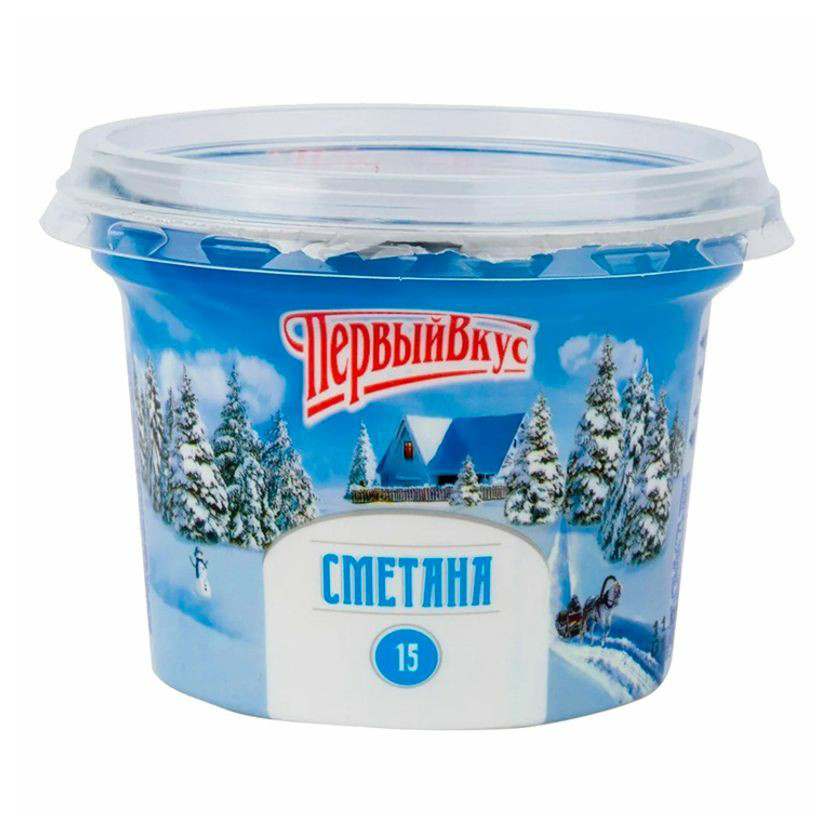 

Сметана Первый вкус 15% БЗМЖ 200 г