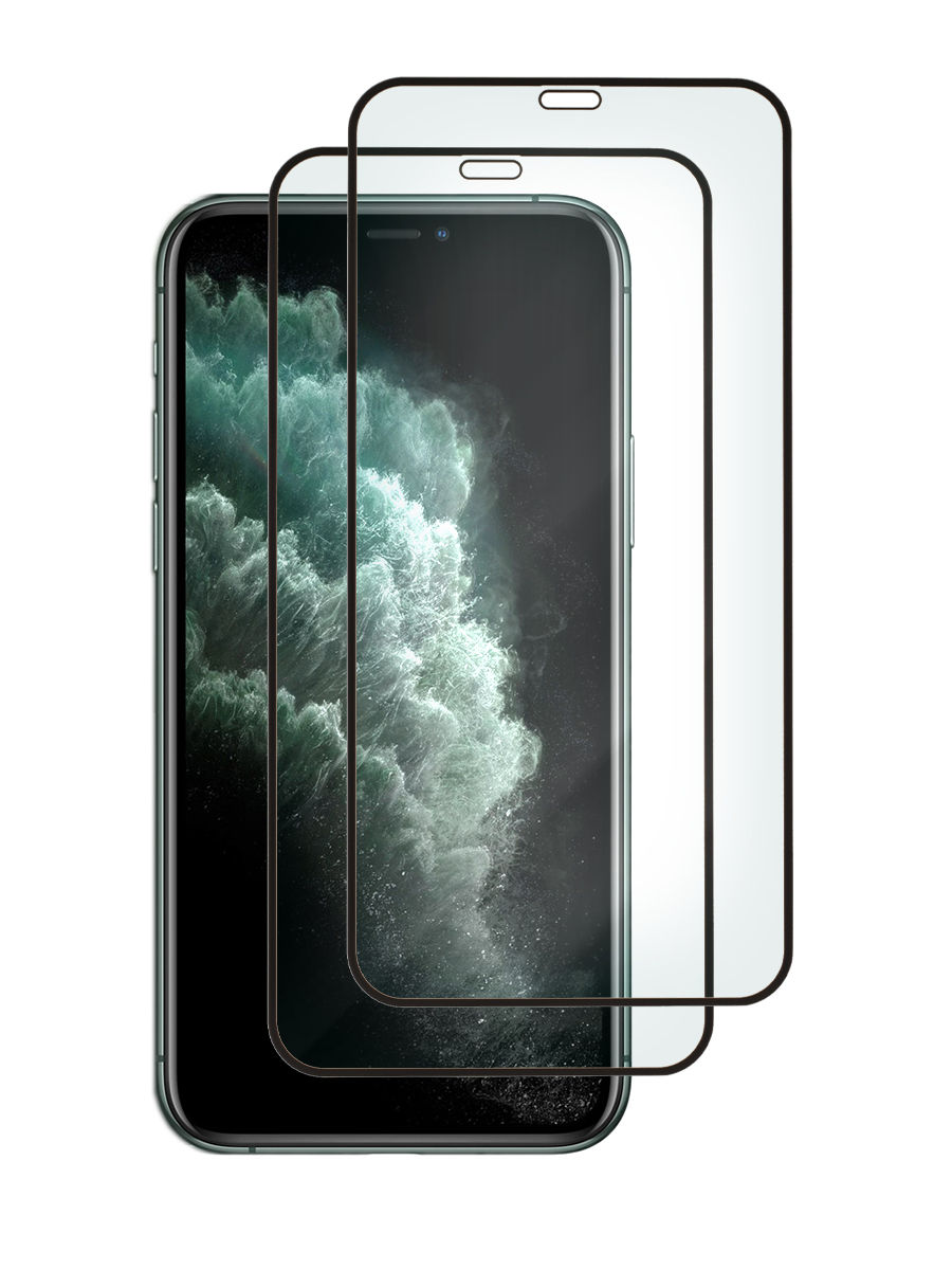 

Защитное стекло 2шт для Apple iPhone 11 Pro, Xs, X 5.8" с рамкой черной, Apple iPhone 11 Pro, Xs, X