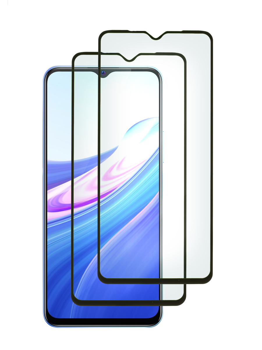

Защитное стекло 2шт для Vivo Y31, Y31s 6.58" с рамкой черной, Vivo Y31, Y31s