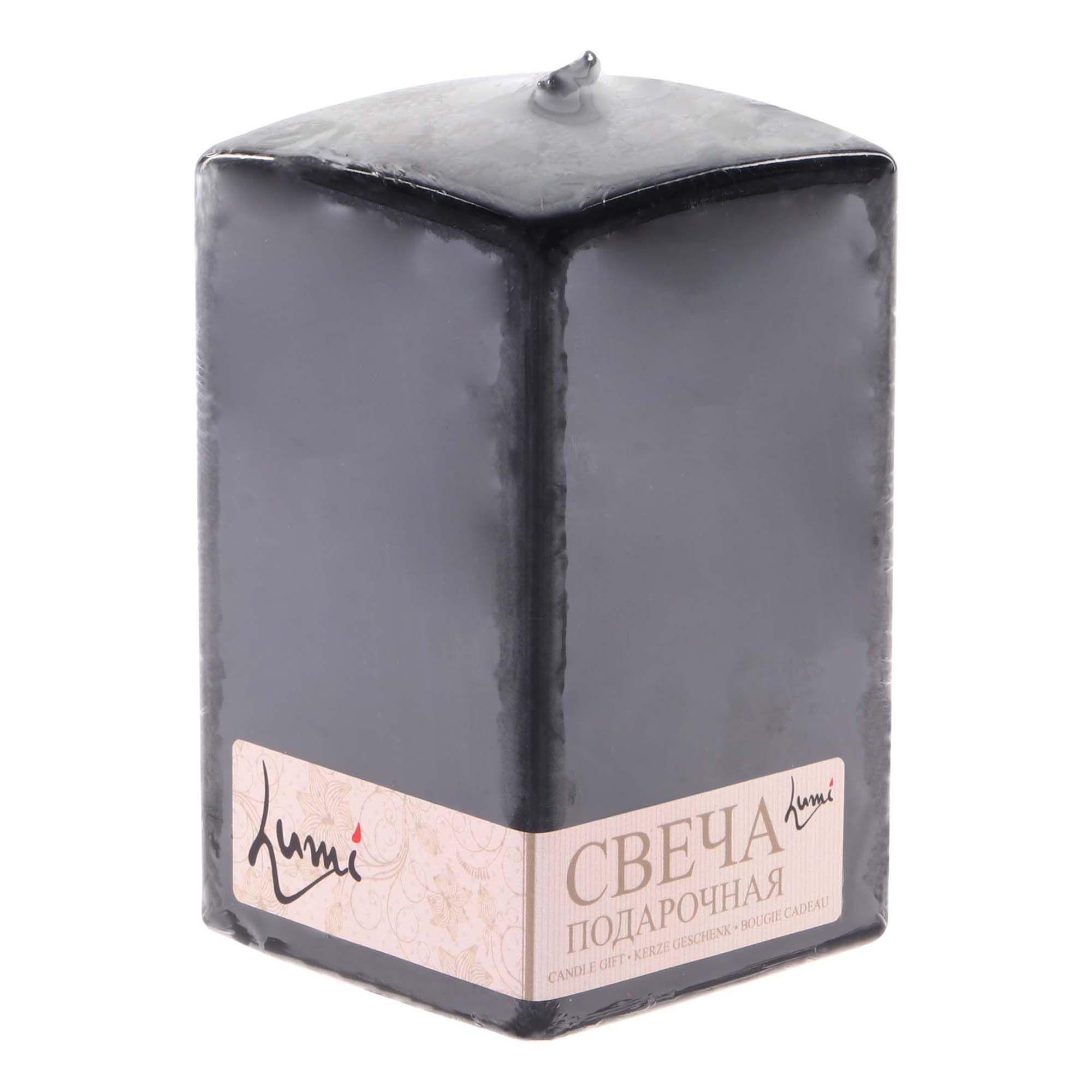 

Свеча Lumi Призма черная 6x6x10 см