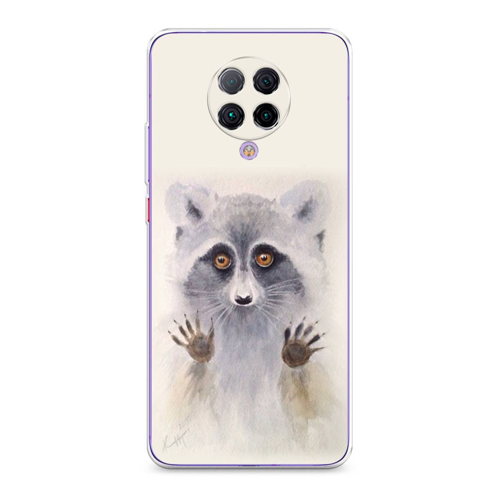 

Чехол на Xiaomi Poco F2 Pro/Redmi K30 Pro "Енот за стеклом", Бежевый;серый, 37050-4
