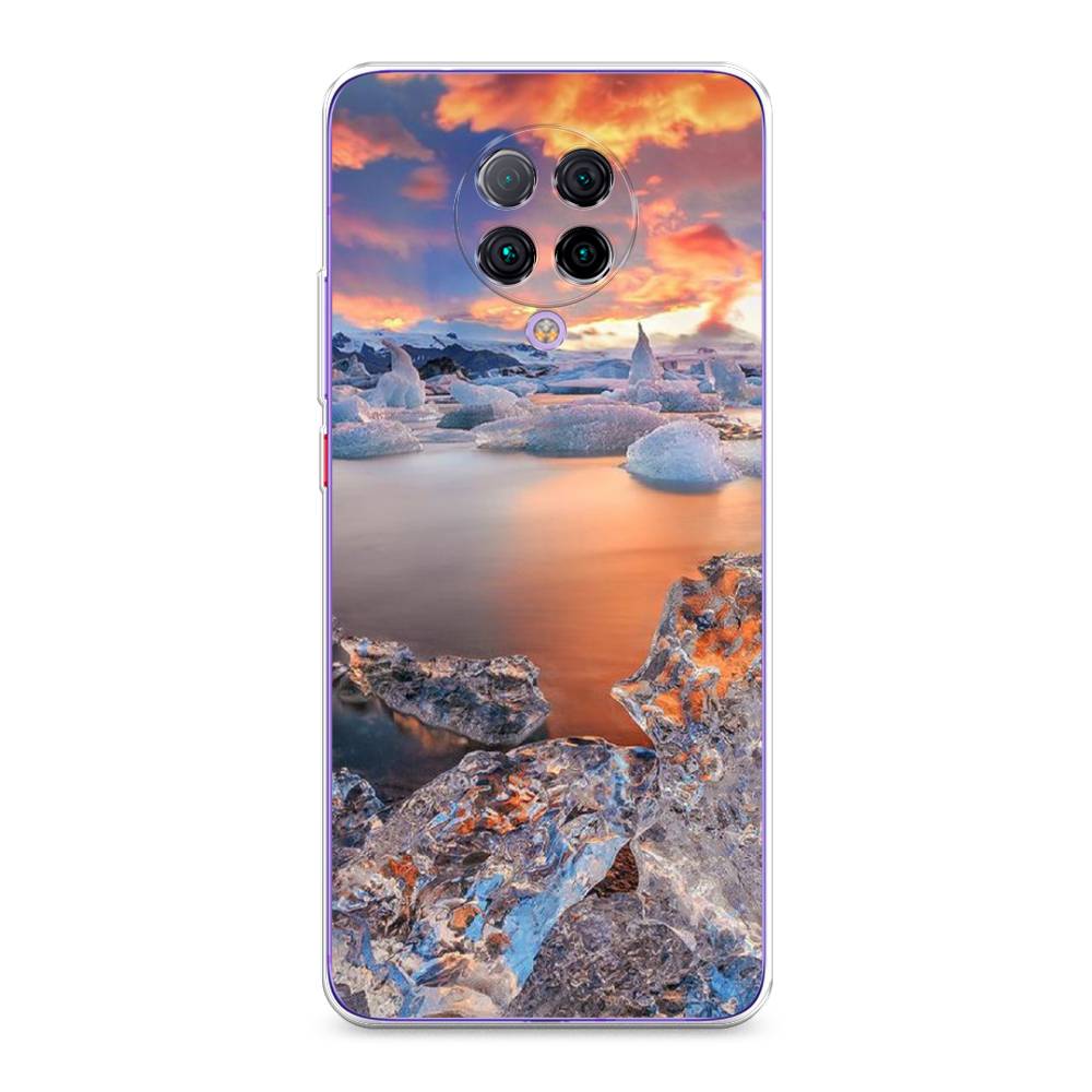 

Чехол на Xiaomi Poco F2 Pro/Redmi K30 Pro "Ледники", Синий;оранжевый, 37050-2