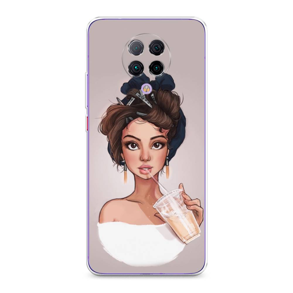 

Чехол на Xiaomi Poco F2 Pro/Redmi K30 Pro "Девушка с фраппе", Серый, 37050-6