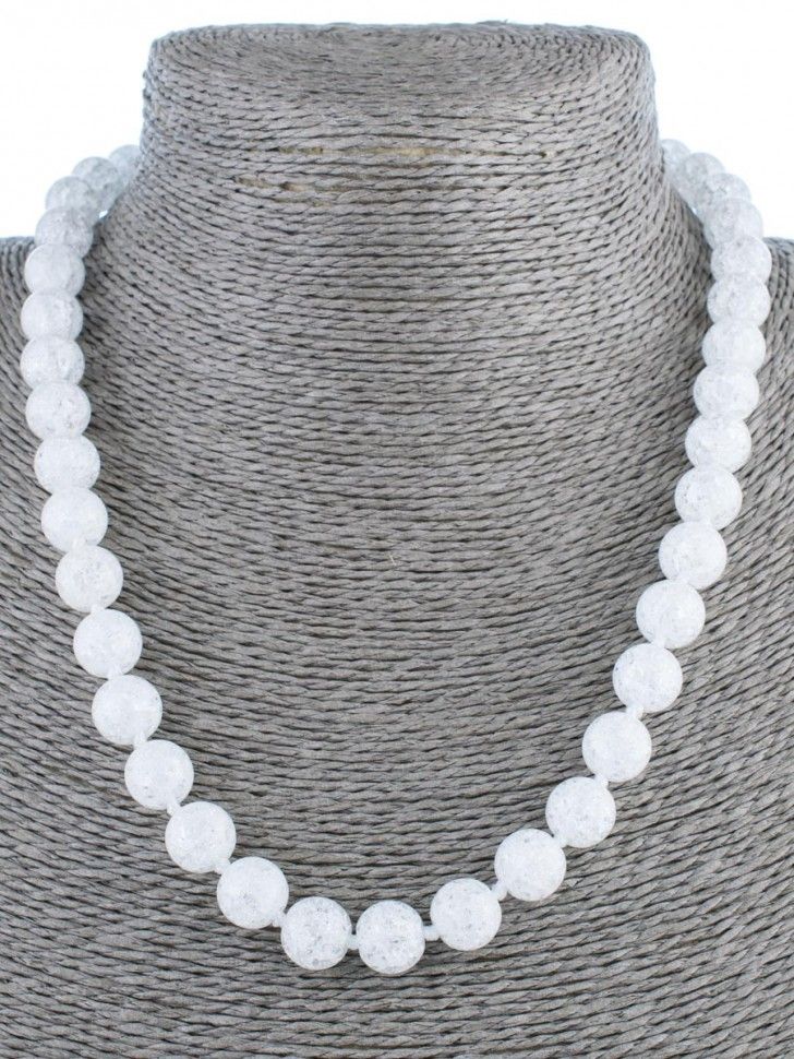 

Бусы из стали 55 см Красота камня Сахарный кварц, кварц, Сахарный кварц