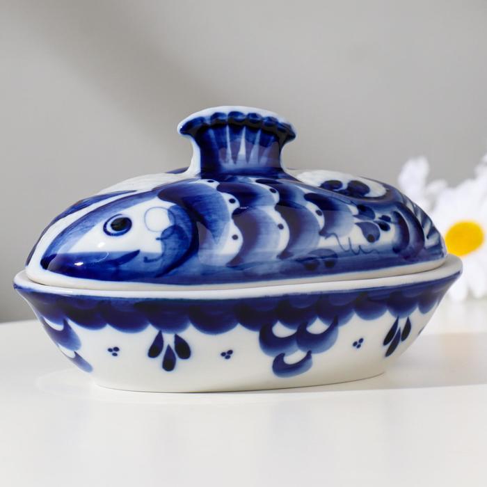 

Икорница "Рыбка", 14,5х8,5х8 см, гжель