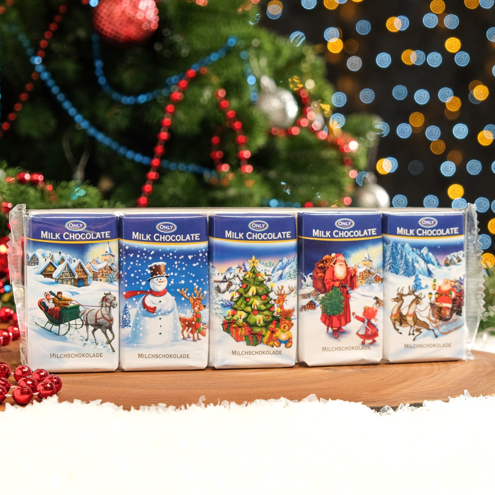 

Шоколад молочный новогодний Only, 5 шт х 15 г