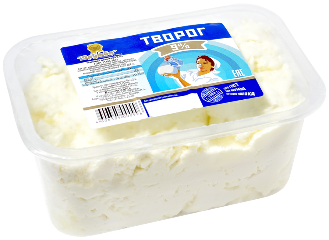 

Творог Дружба 9% бзмж 450 г