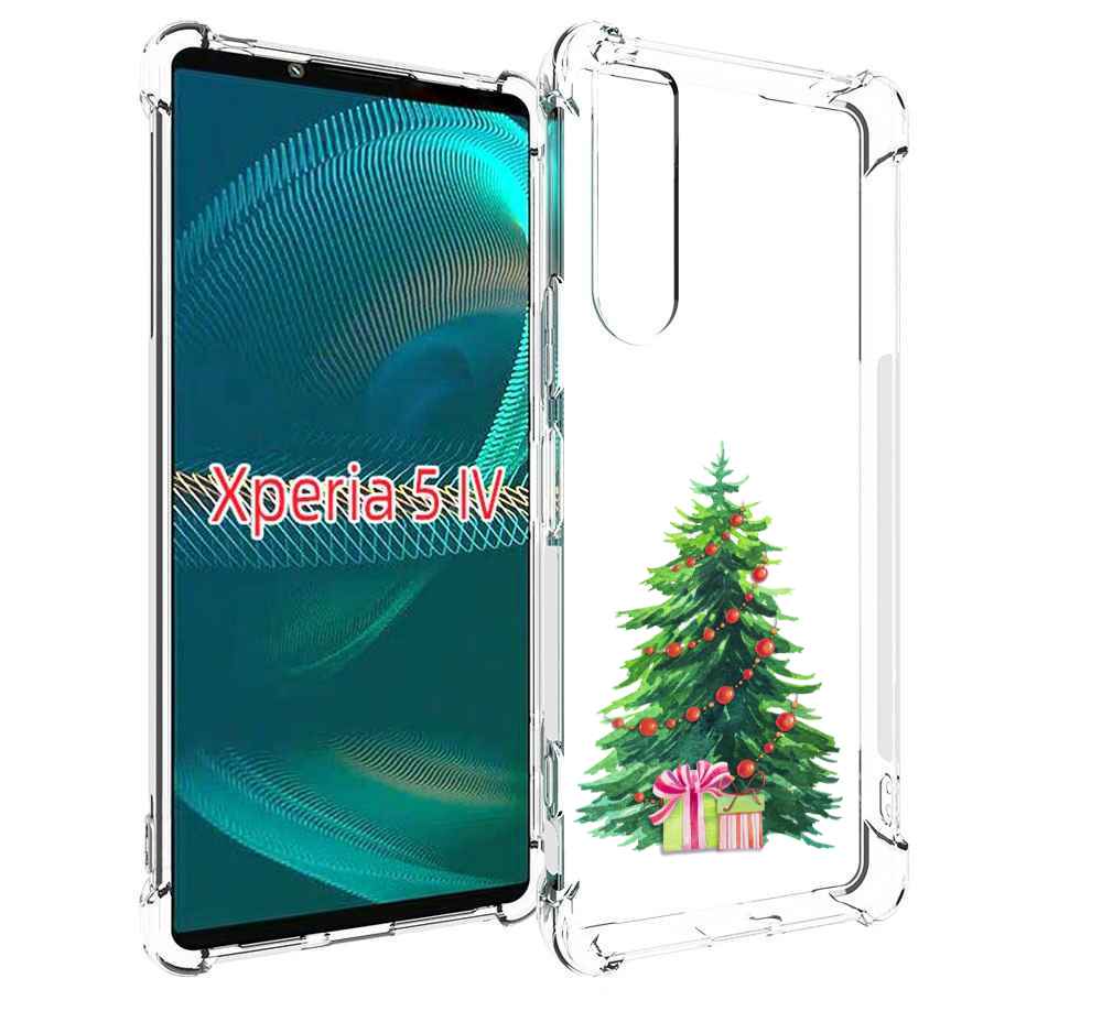 

Чехол MyPads Елка новогодняя с подарками акварель для Sony Xperia 5 IV (5-4), Прозрачный, Tocco