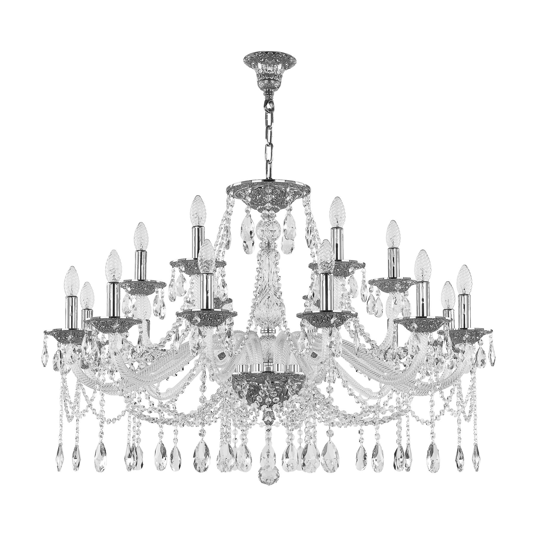 фото Хрустальная люстра 1607/12+6/360 ni bohemia ivele crystal
