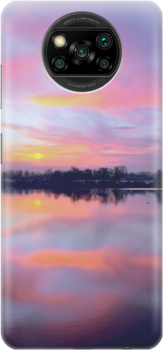 

Чехол на Xiaomi Poco X3 "Зарево над рекой", Голубой;фиолетовый, 2364