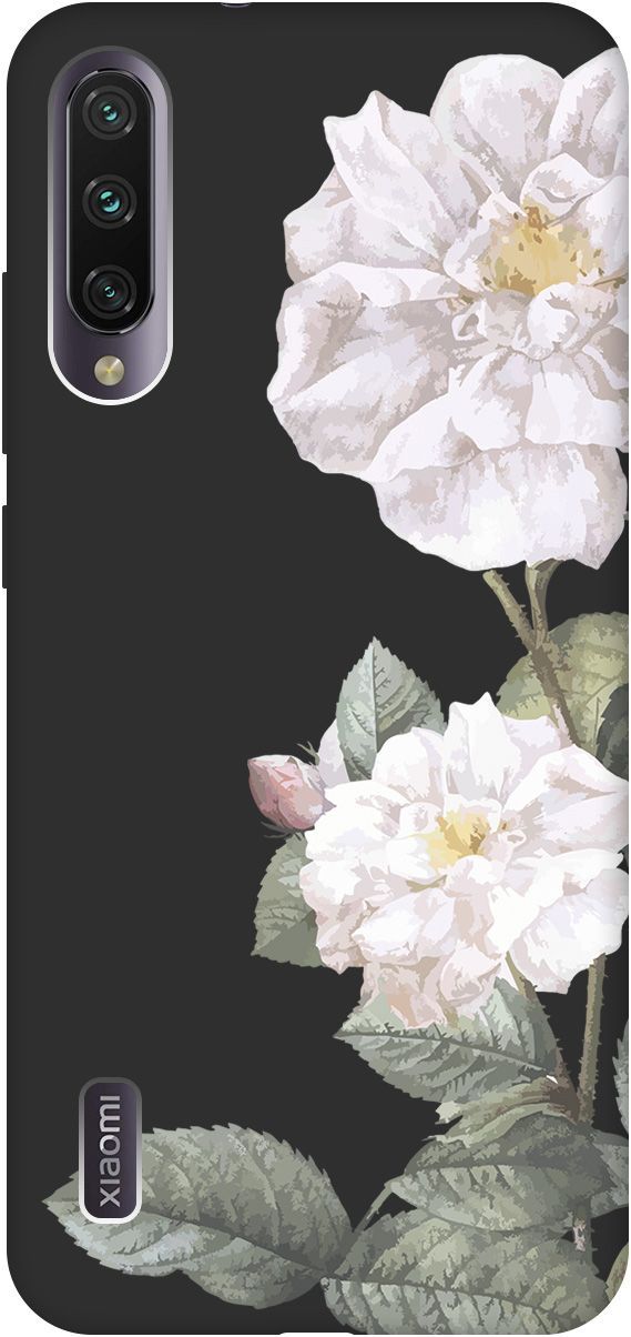 

Матовый чехол на Xiaomi Mi A3 "White Rose" черный, Черный;желтый, 2602
