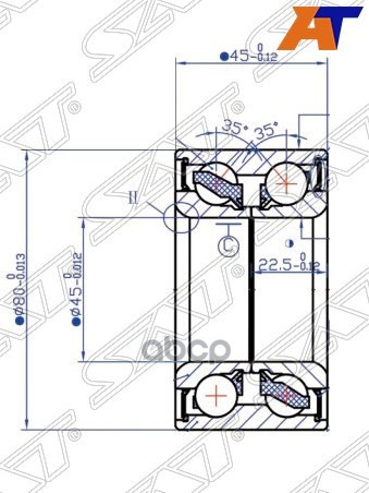 

Sat St-7D0498625 Подшипник Перед/Зад Ступицы Vw Transporter 90-