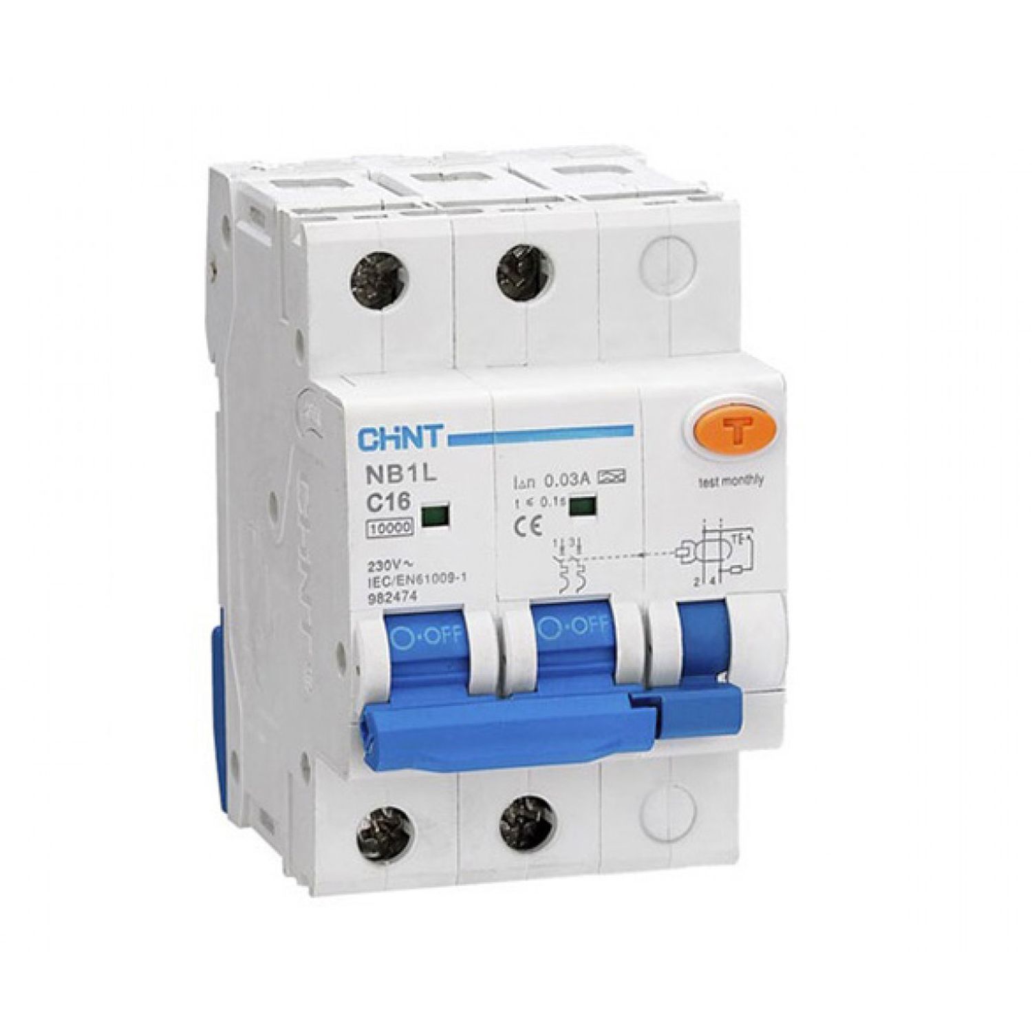 Диф. авт. выкл. NB1L-40 2P C32 30mA тип AC 6kA (R)