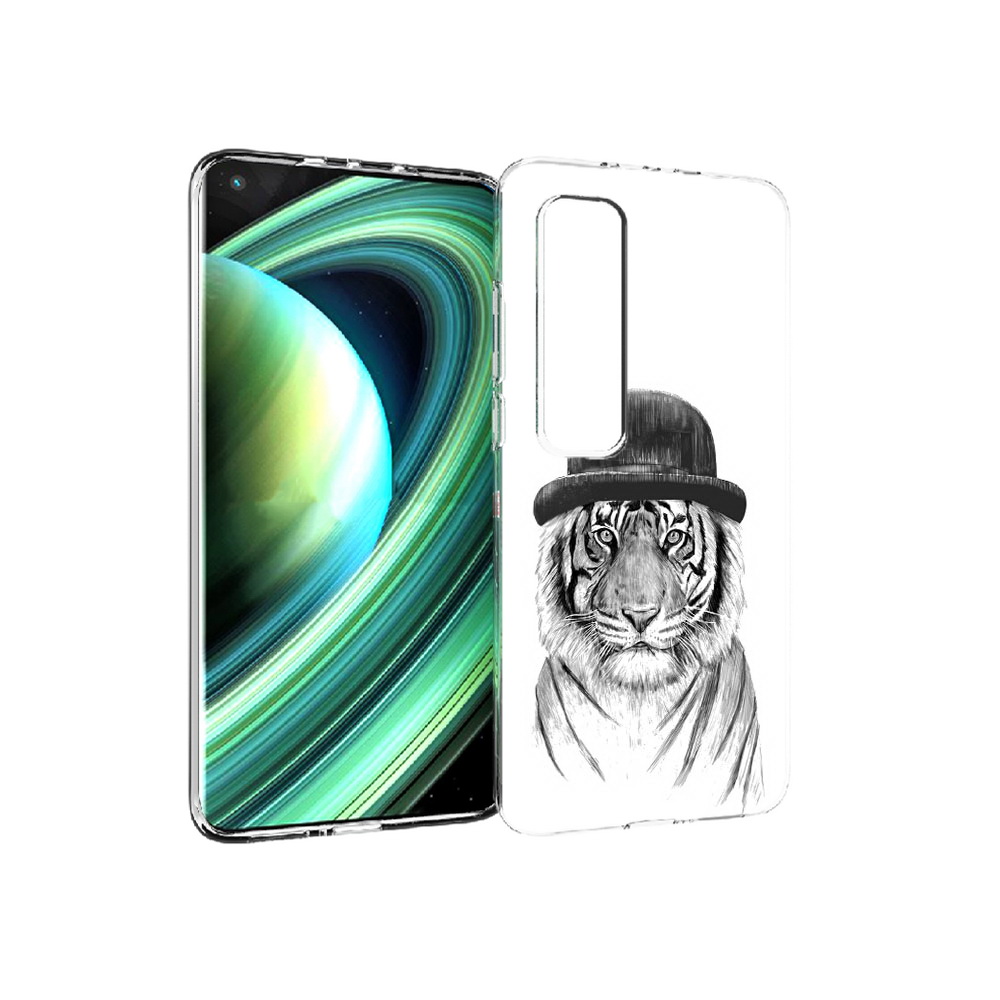

Чехол MyPads Tocco для Xiaomi Mi 10 Ultra тигр британец (PT156404.264.641), Прозрачный, Tocco