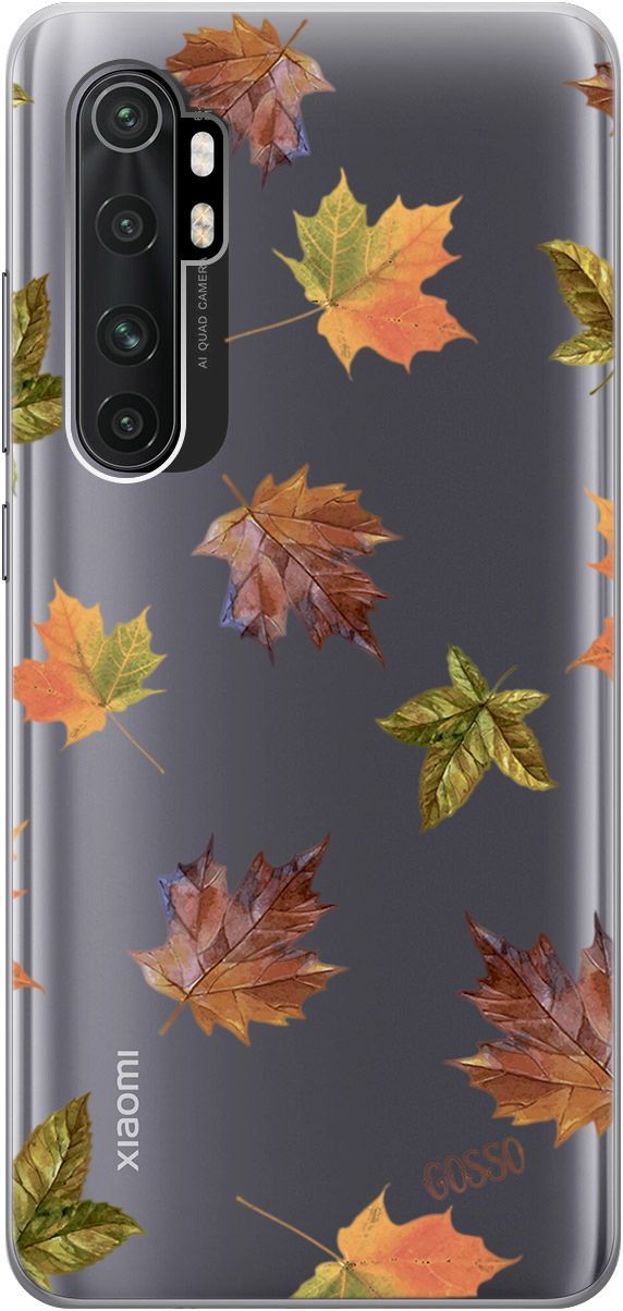 

Чехол на Xiaomi Mi Note 10 Lite "Maple" прозрачный, Прозрачный;оранжевый, 1827