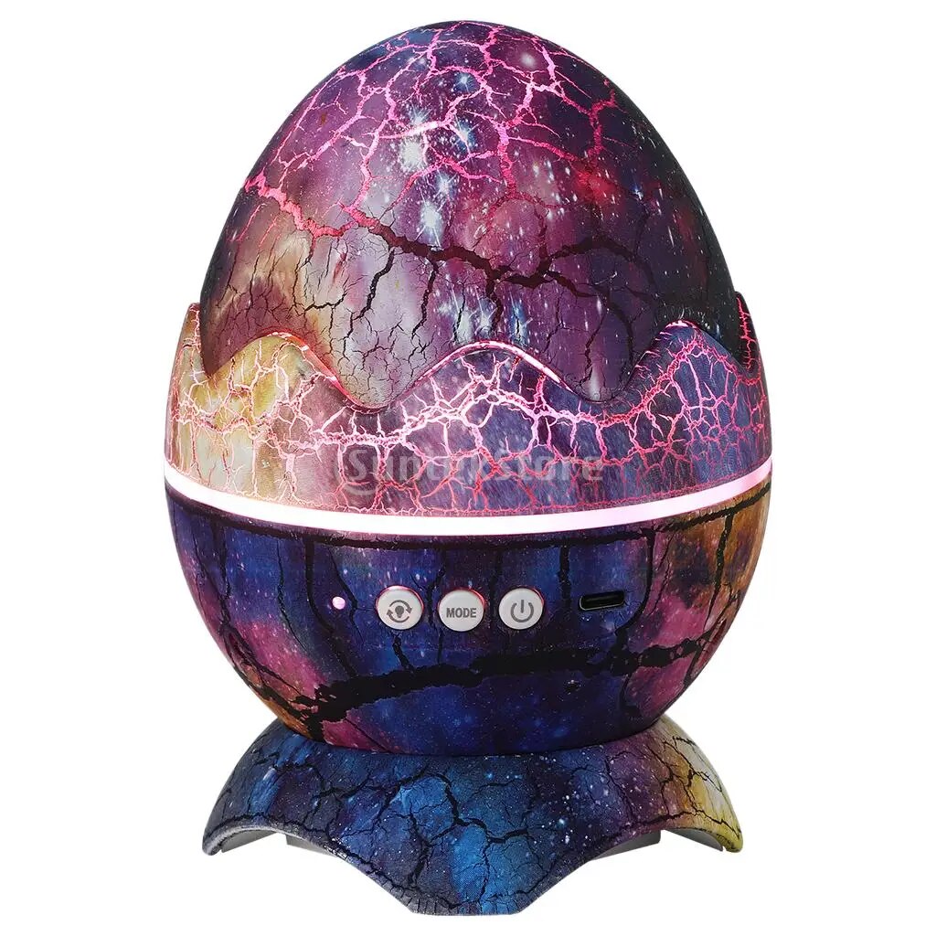 Ночник-проектор BashExpo Яйцо дракона с bluetooth фиолетовый, 3кн
