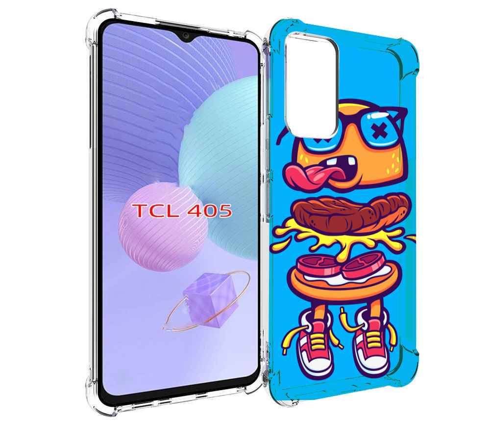 

Чехол MyPads Бургер с очками для TCL 405, Tocco