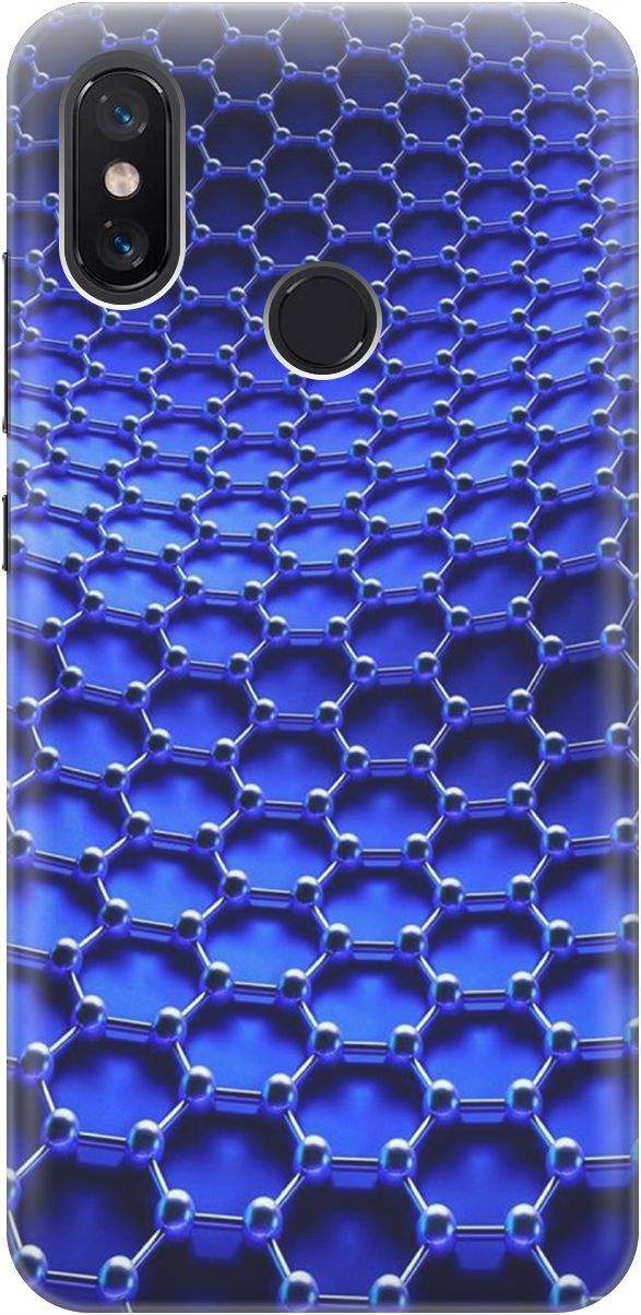

Силиконовый чехол на Xiaomi Mi 8 "Молекулярная цепь", Синий;черный, 3139