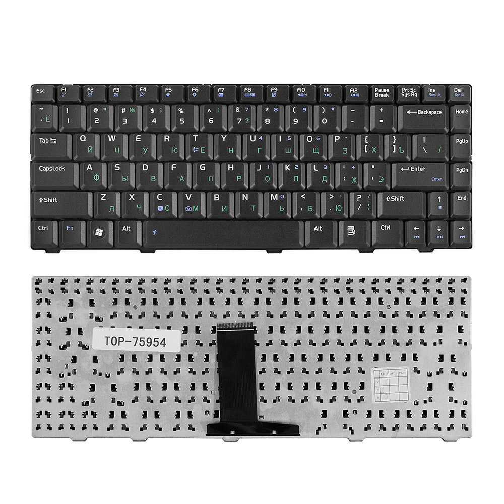 

Клавиатура для ноутбука Asus F80, F83, X82 Series. Плоский Enter. Черная, без рамки. PN: V