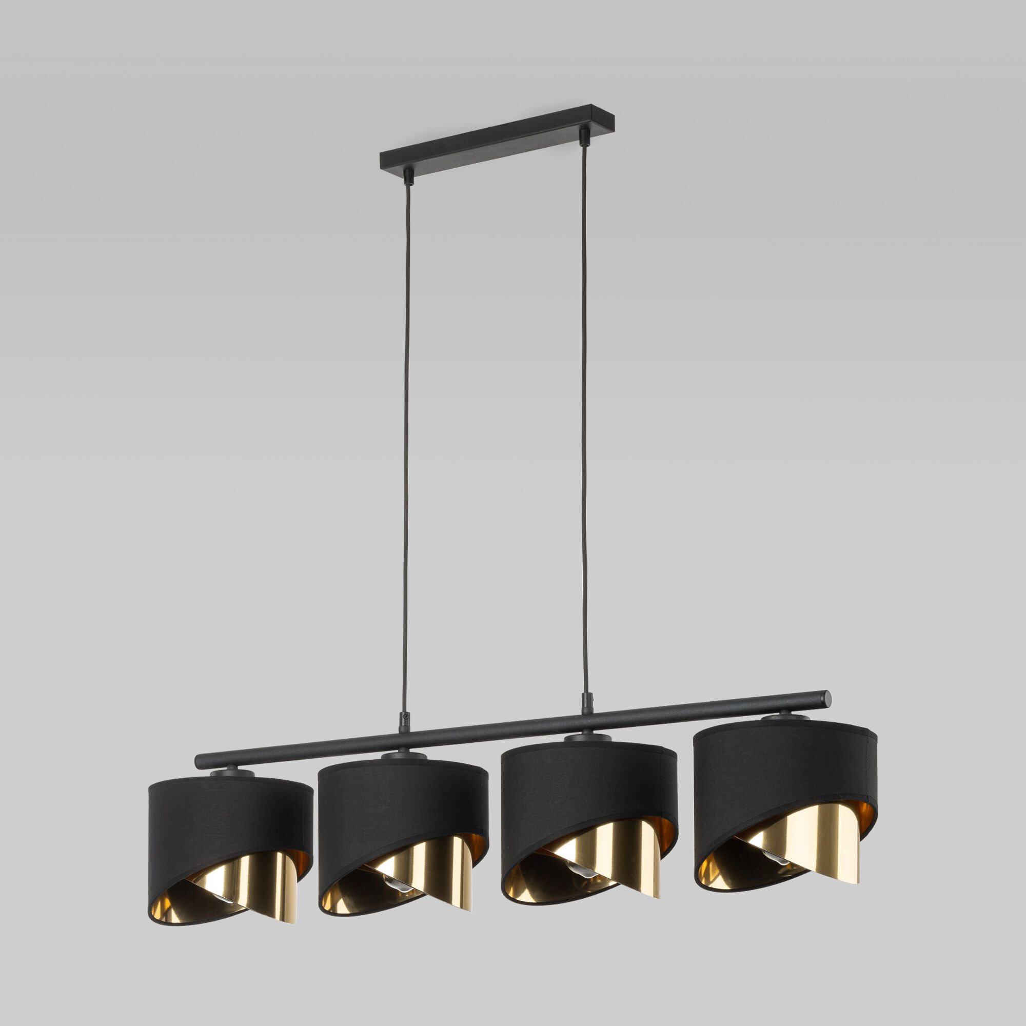 Подвесной светильник на 4 плафона TK Lighting Grant Black 4825 черный/золото E27