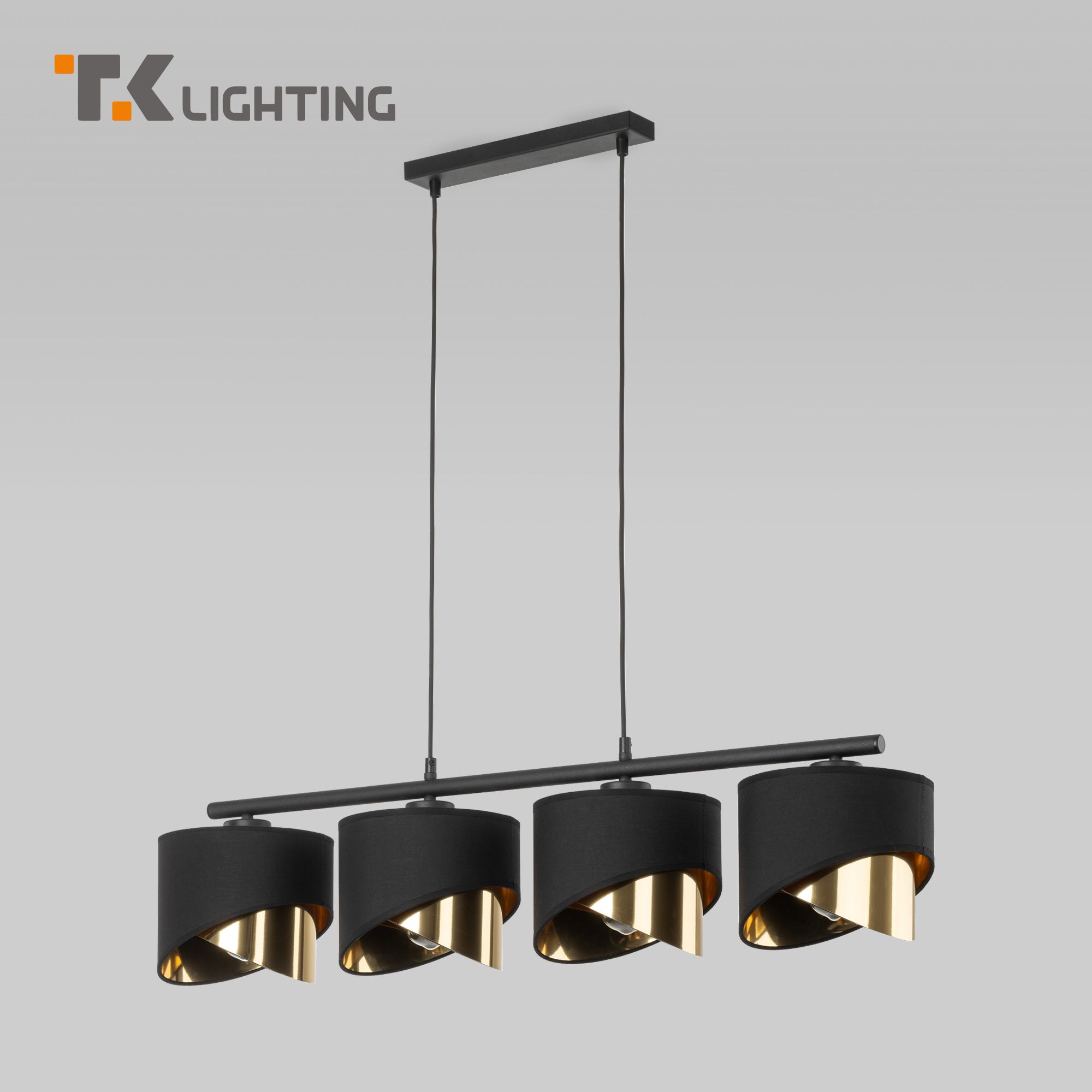 Подвесной светильник на 4 плафона TK Lighting Grant Black 4825 черный/золото E27