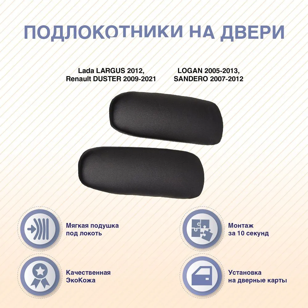 

Подлокотники дверные ТДПК для Ларгус, Дастер, Логан 1, Сандеро 1, Черный, Ларгус